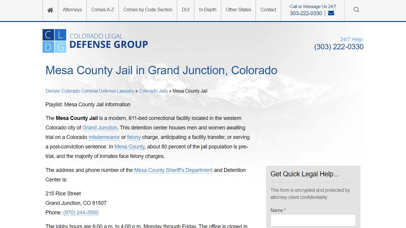 Mesa County Jail in Grand Junction, Colorado - Shouse Law Group